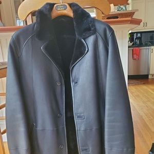 Men’s size Large Black Shearling Lambskin Spanish Merino